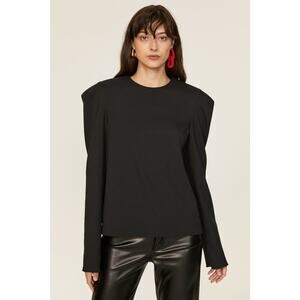 Tibi Black Chalky Drape Top